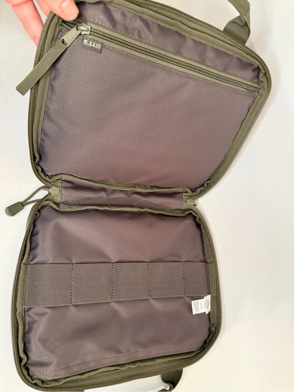5.11 Single Pistol Case, Ranger Green 9”H x 12”L x 3” Deep Range Bag Full Zip